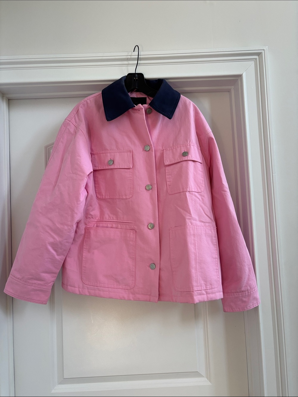 Zara Pink Jacket with Navy Collar